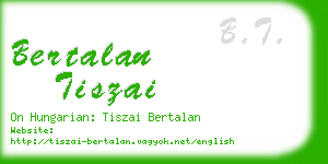 bertalan tiszai business card